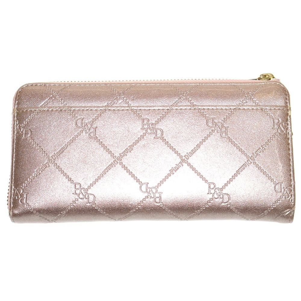 PINKY&DIANNE(ピンキーアンドダイアン) ロングウォレット 長財布 カードケース メタリックピンク ゴールド金具
