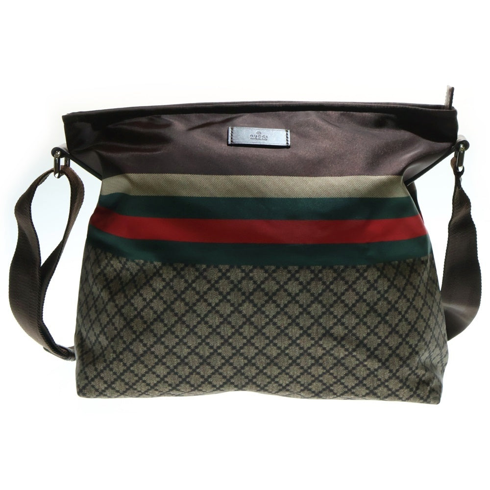 GUCCI(グッチ) ディアマンテ ショルダーバッグ ブラウン×ベージュ シルバー金具 ナイロン 270410