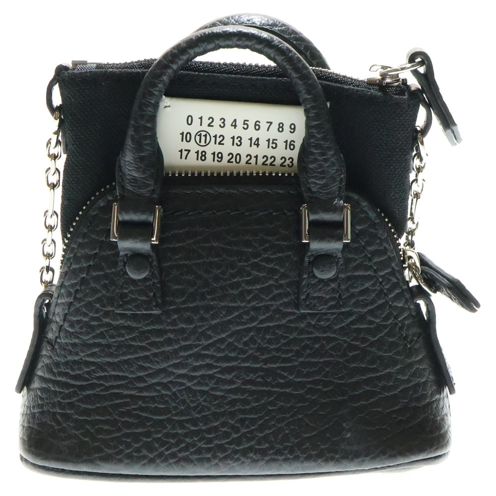 Maison Margiela 11(メゾンマルジェラ11) 5AC ベビー チェーンバッグ ショルダーバッグ ミニバッグ ブラック レザー シルバー金具