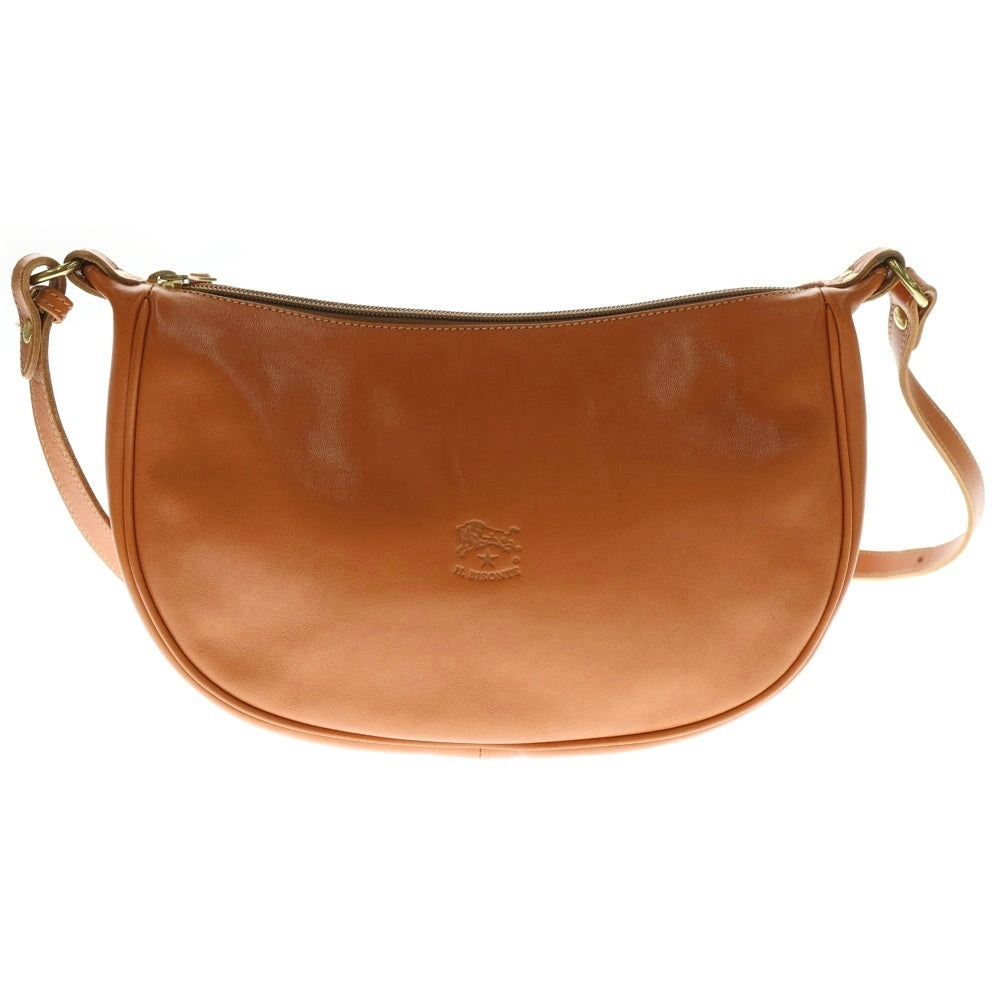 IL BISONTE(イル ビゾンテ) ショルダーバッグ ミニバッグ ブラウン オレンジ レザー ゴールド金具