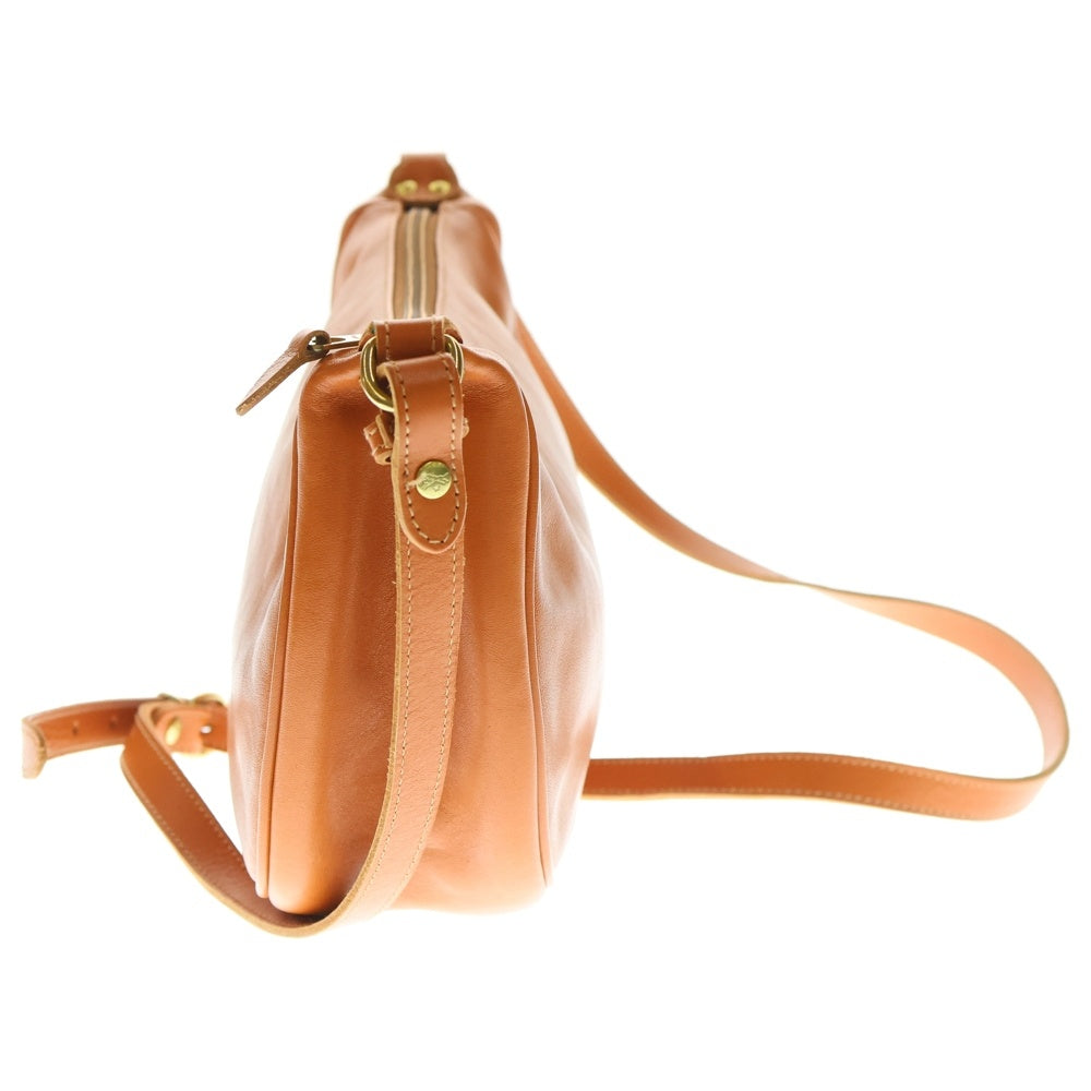 IL BISONTE(イル ビゾンテ) ショルダーバッグ ミニバッグ ブラウン オレンジ レザー ゴールド金具