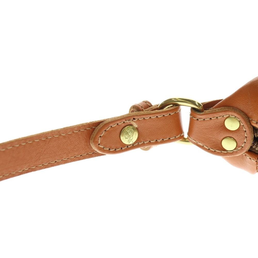 IL BISONTE(イル ビゾンテ) ショルダーバッグ ミニバッグ ブラウン オレンジ レザー ゴールド金具