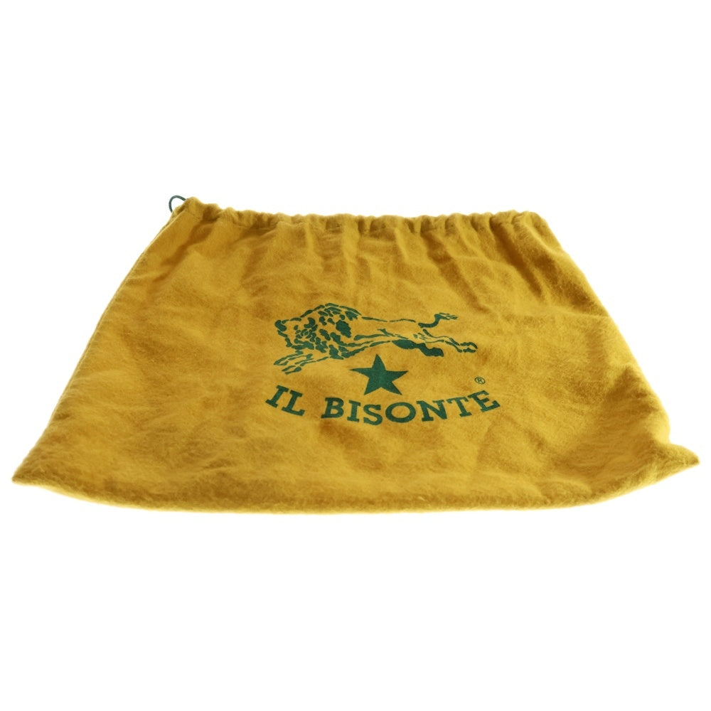 IL BISONTE(イル ビゾンテ) ショルダーバッグ ショルダーポシェット ミニバッグ レッド×ブラウン レザー×キャンバス