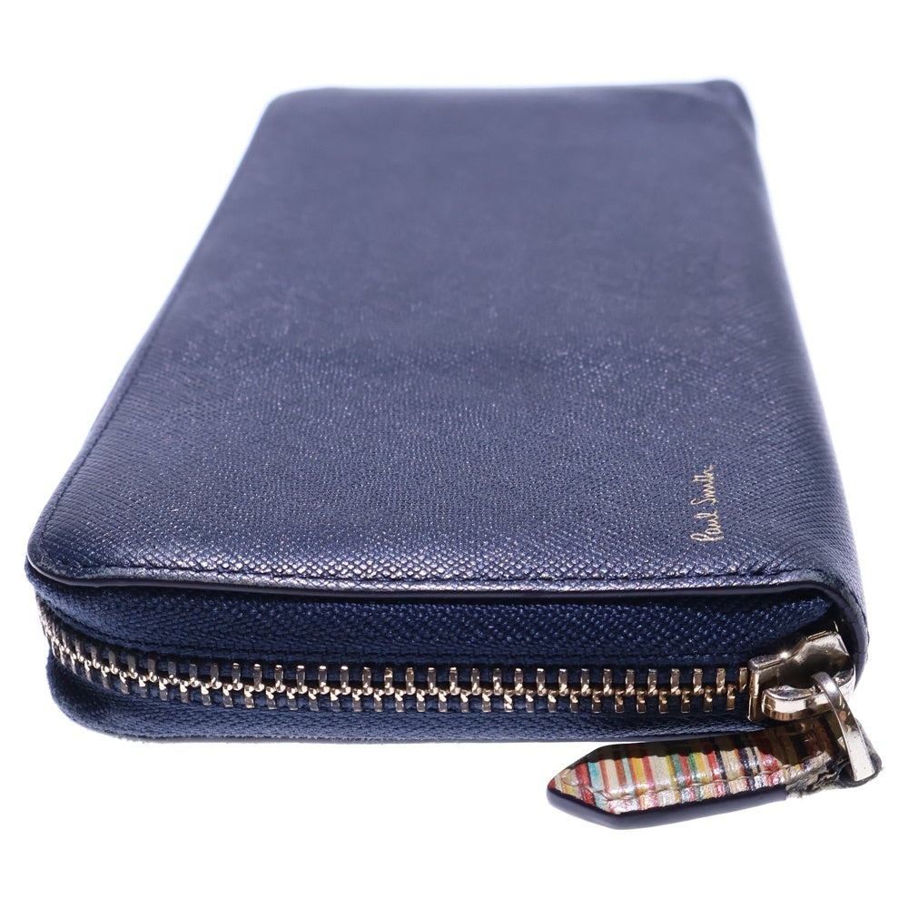 Paul Smith(ポールスミス) ロングウォレット 長財布 カードケース ブルー ネイビー レザー ゴールド金具 レディース