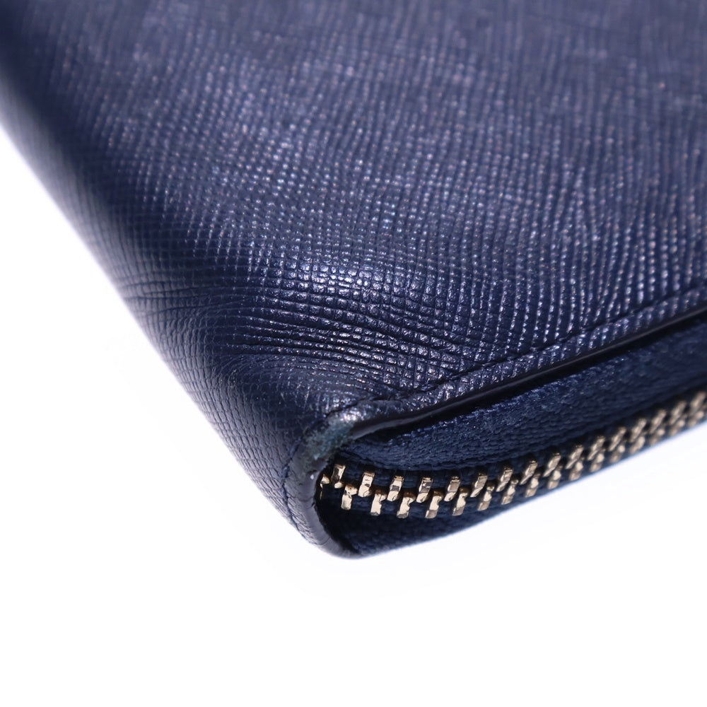 Paul Smith(ポールスミス) ロングウォレット 長財布 カードケース ブルー ネイビー レザー ゴールド金具 レディース