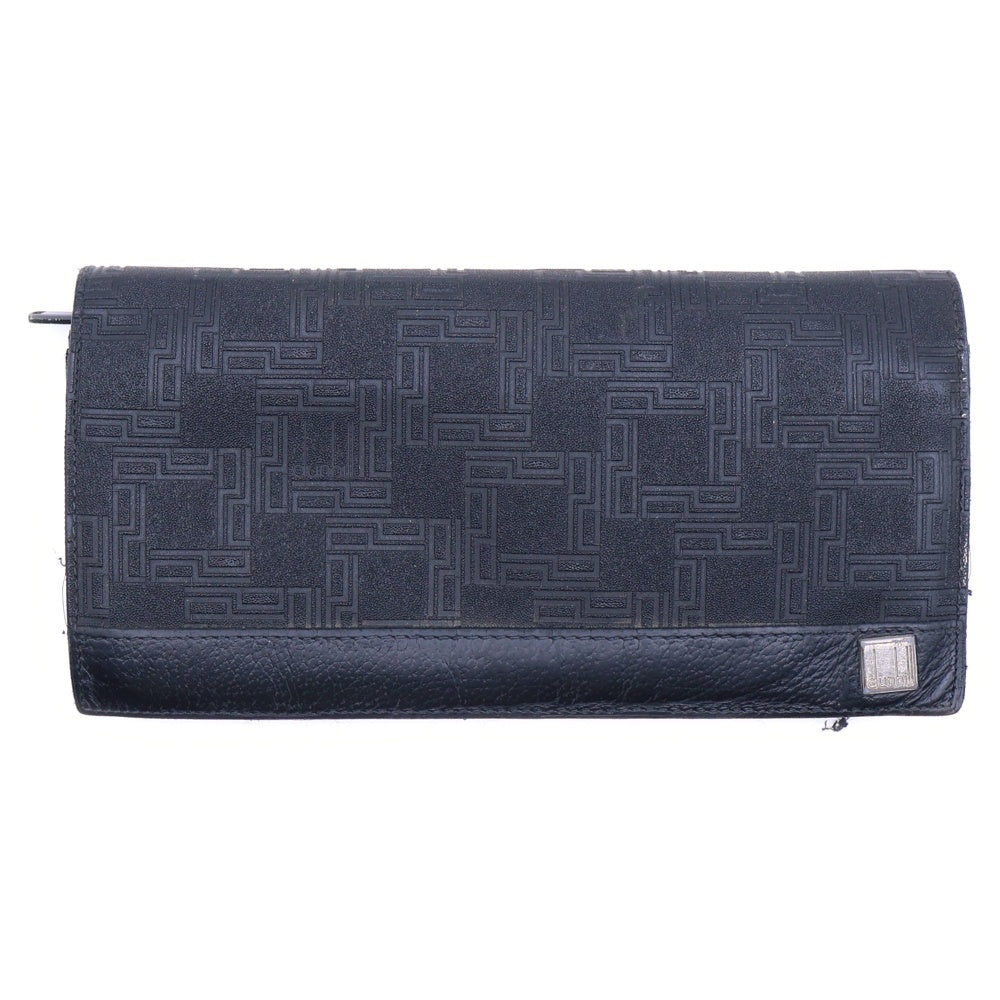 dunhill(ダンヒル) 二つ折り長財布 ロングウォレット カードケース ブラック シルバー金具 レザー