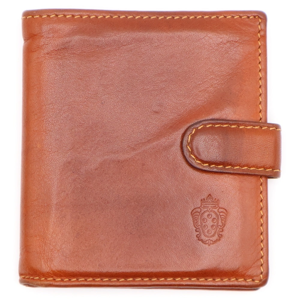 NO BRAND(ノーブランド) 二つ折り財布 コンパクトウォレット カードケース ブラウン レザー