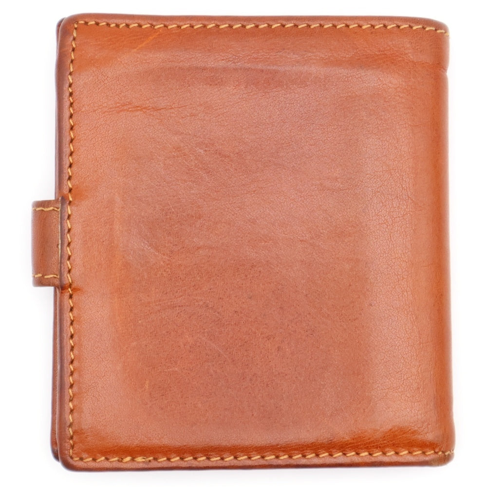 NO BRAND(ノーブランド) 二つ折り財布 コンパクトウォレット カードケース ブラウン レザー