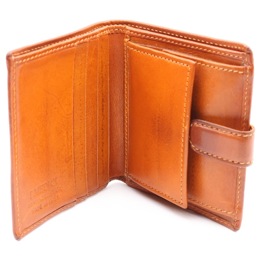 NO BRAND(ノーブランド) 二つ折り財布 コンパクトウォレット カードケース ブラウン レザー