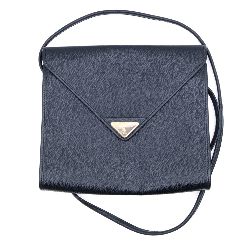 YVES SAINT LAURENT(イヴサンローラン) ショルダーバッグ ショルダーポシェット ブラック レザー ゴールド金具