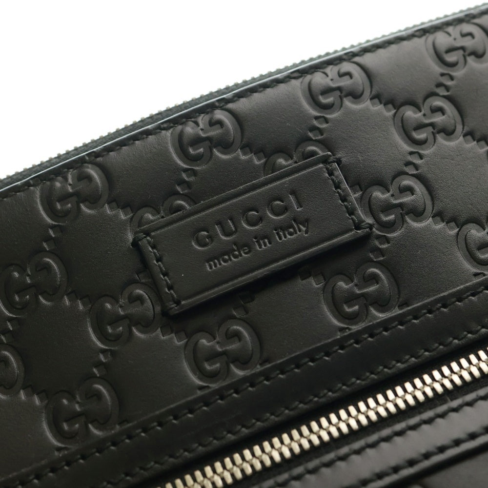 GUCCI(グッチ) グッチシマ ショルダーバッグ メッセンジャーバッグ ブラック シルバー金具 レザー 406408