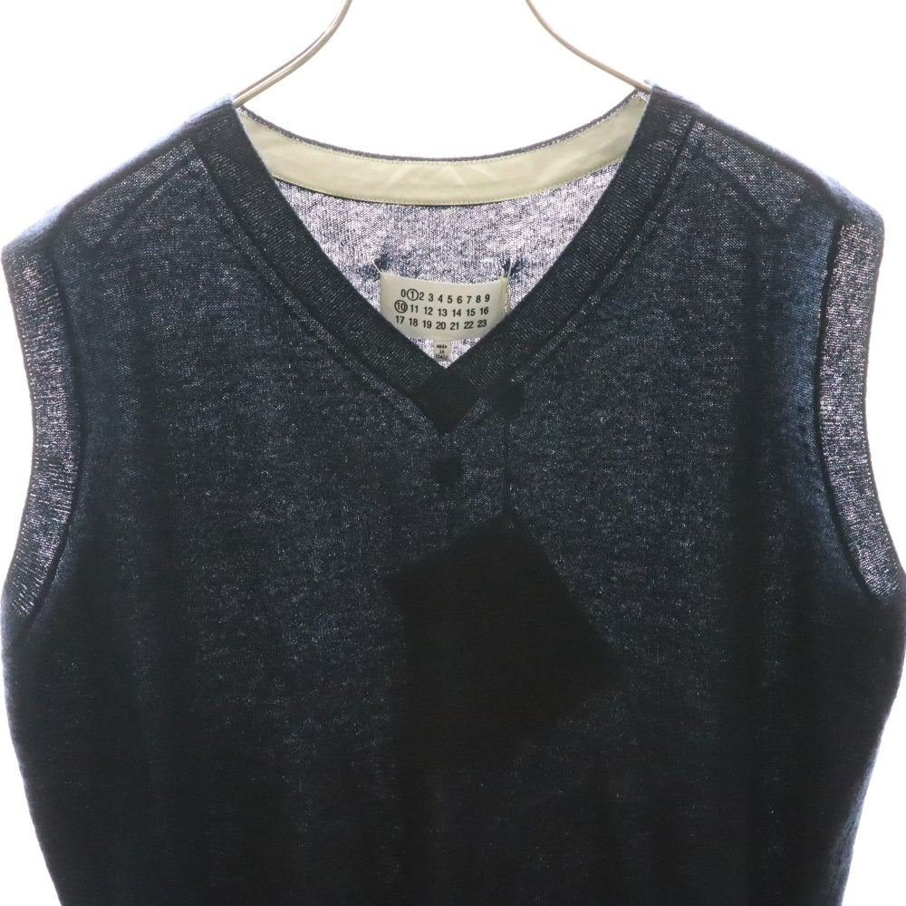 Maison Margiela 1 10(メゾンマルジェラ 1 10) Vネック ウール ニット ベスト ネイビー S51HA1201 S18142