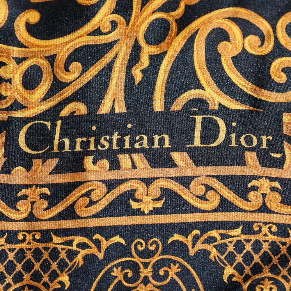 Christian Dior(クリスチャンディオール) スカーフ ハンカチ ブラック×ブラウン