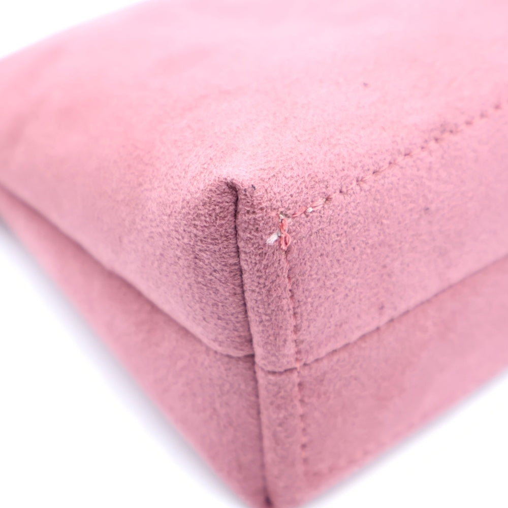 WAKO(ワコー) チェーンポーチ リボン ピンク スエード ゴールド金具