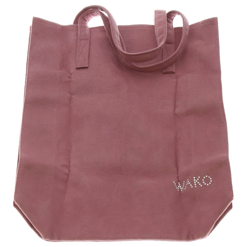 WAKO(ワコー) チェーンポーチ リボン ピンク スエード ゴールド金具