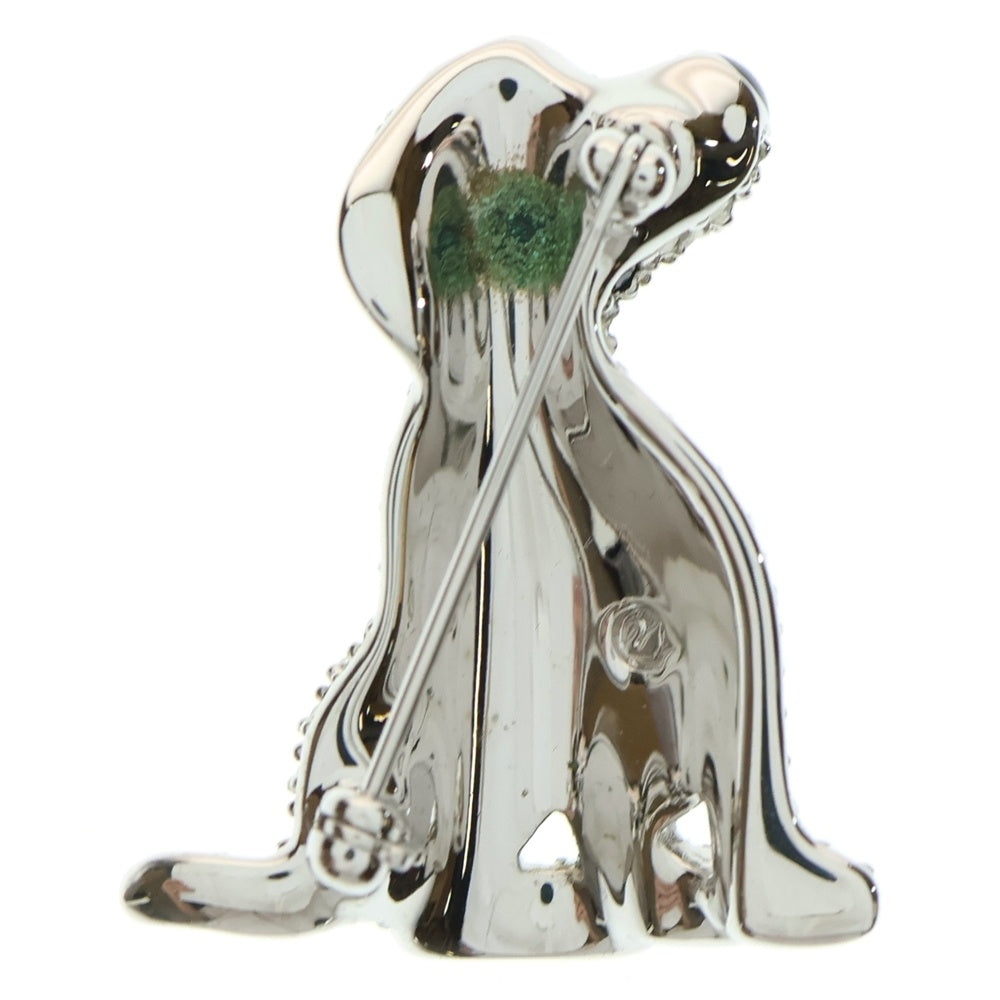 SWAROVSKI(スワロフスキー) 犬モチーフ ラインストーン ドッグ ブローチ ピンバッジ シルバー