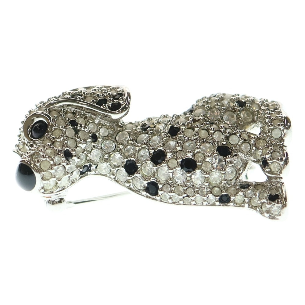 SWAROVSKI(スワロフスキー) 犬モチーフ ラインストーン ドッグ ブローチ ピンバッジ シルバー