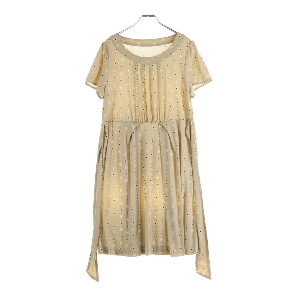 COURREGES(クレージュ) 花柄 半袖ワンピース ベージュ