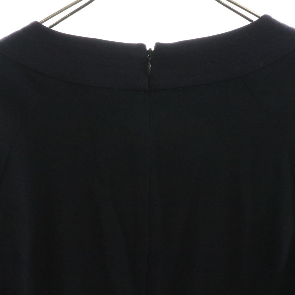 COURREGES(クレージュ) バッグジップ クルーネック半袖ワンピース ネイビー