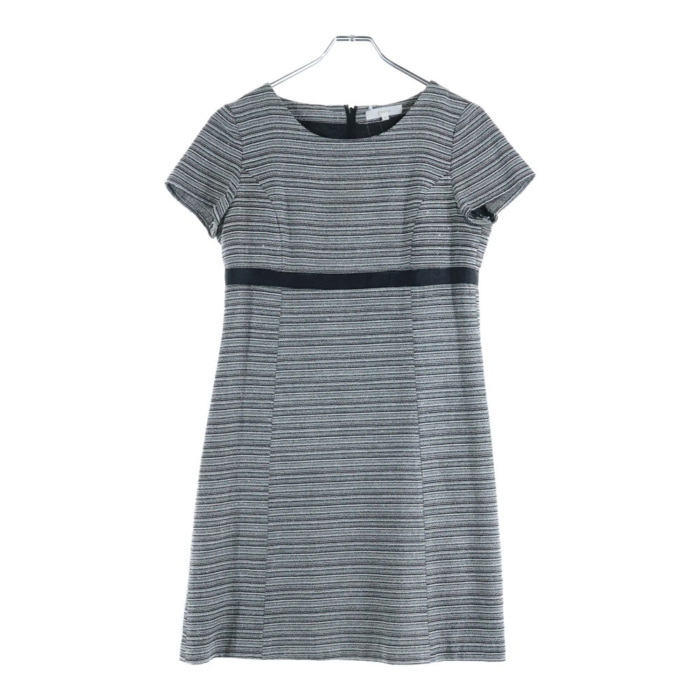 glove(グローブ) ラメ糸 ノースリーブ ワンピース ブラック×ホワイト