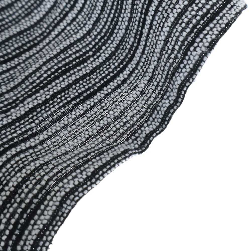 glove(グローブ) ラメ糸 ノースリーブ ワンピース ブラック×ホワイト