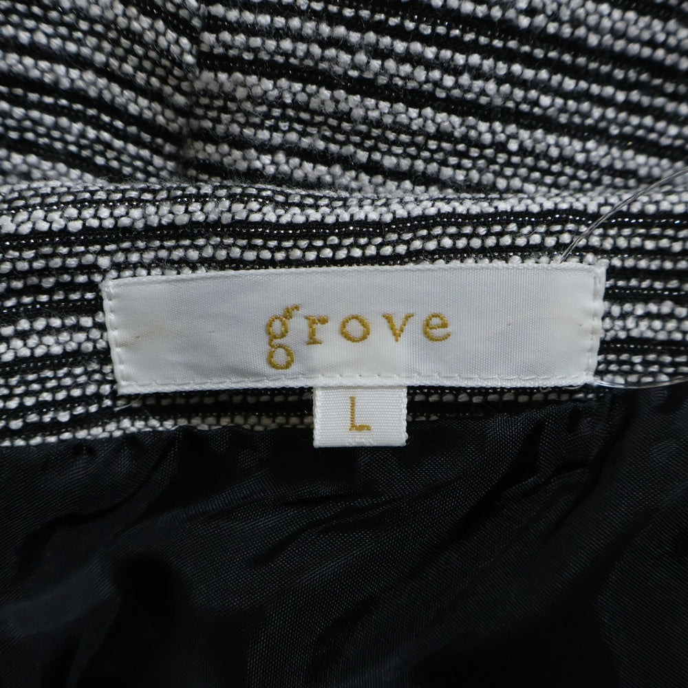 glove(グローブ) ラメ糸 ノースリーブ ワンピース ブラック×ホワイト