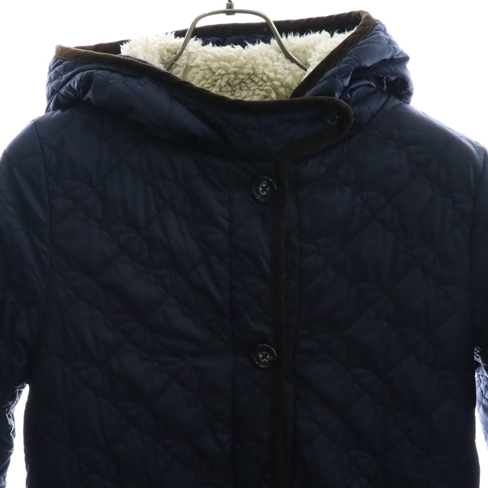 Arnold Palmer(アーノルドパーマー) キルティングロングジャケット ネイビー コーデュロイ×ナイロン