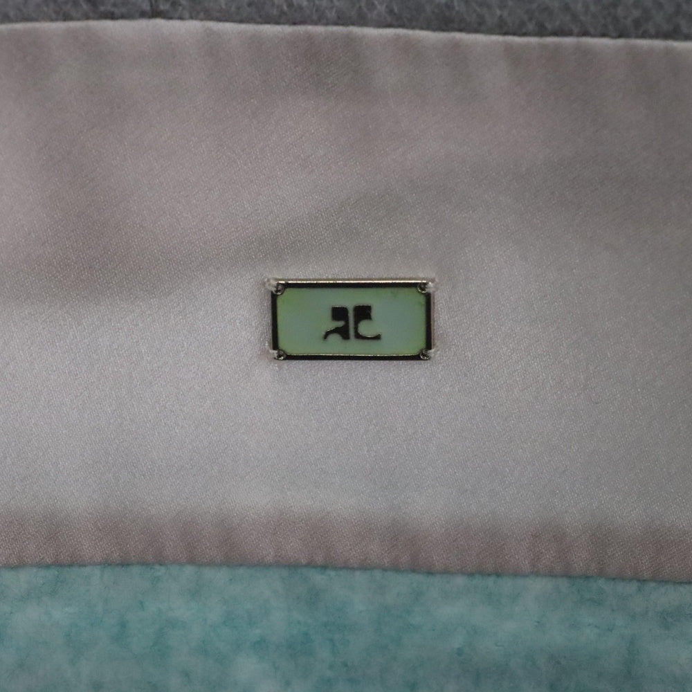 COURREGES(クレージュ) バックジップ 切り替えワンピース ライトグレー×ミントグリーン