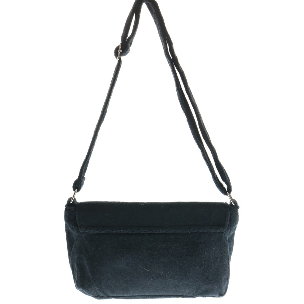 CHANEL(シャネル) ココマーク ロゴ パテントレザー パイル生地 ノベルティ ショルダーバッグ シルバー金具 ブラック