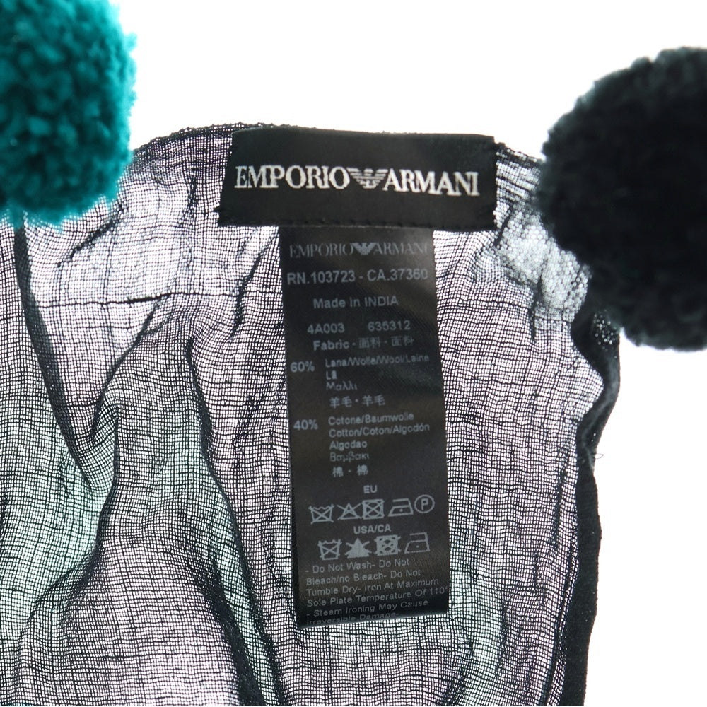 EMPORIO ARMANI(エンポリオアルマーニ) ストール マフラー ブラック ウール×コットン