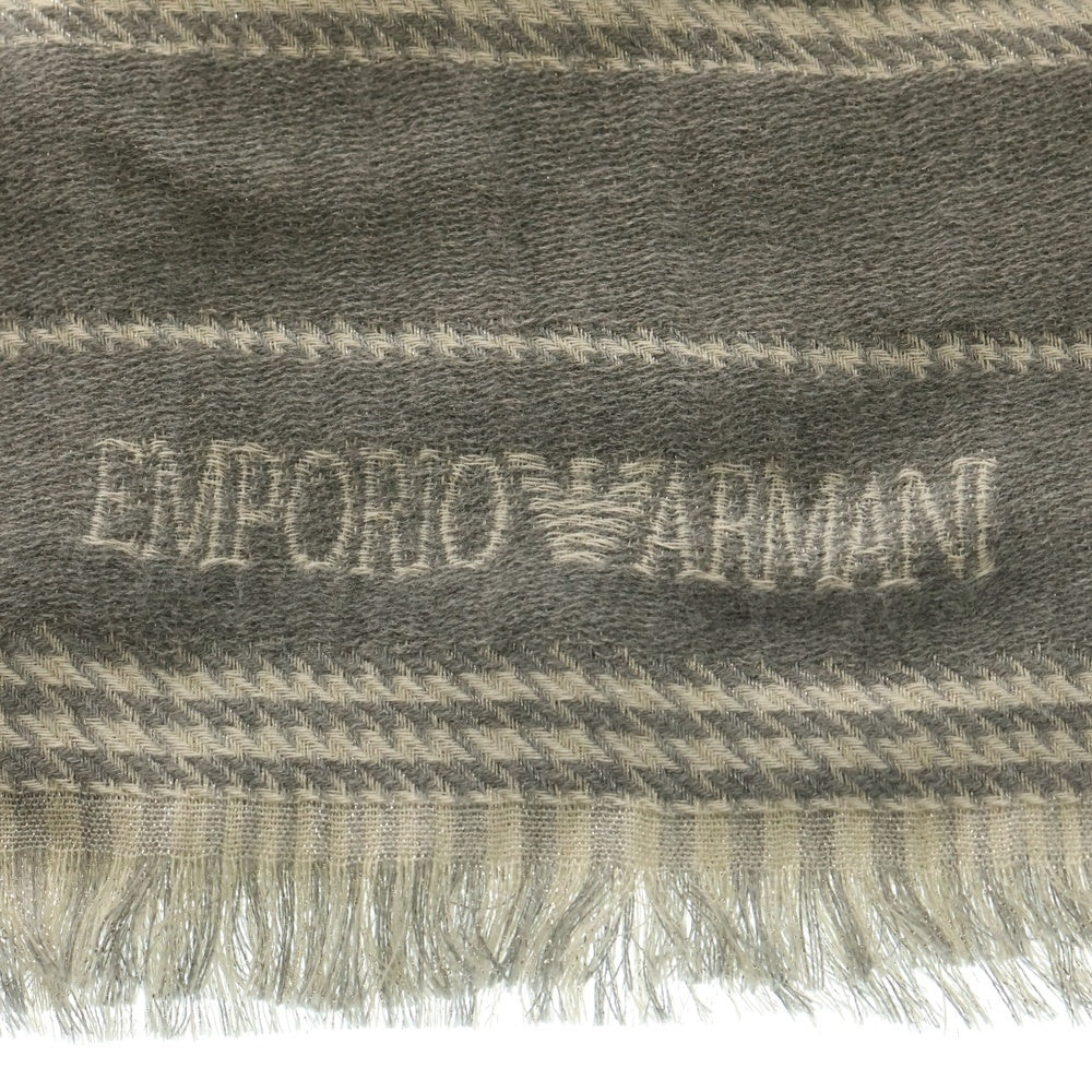 EMPORIO ARMANI(エンポリオアルマーニ) ストール マフラー チェック グレー ×ホワイト
