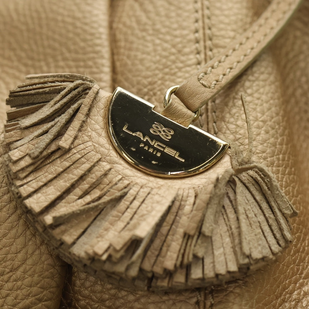 LANCEL(ランセル) ハンドバッグ ワンショルダーバッグ メタリックベージュ ゴールド金具 レザー