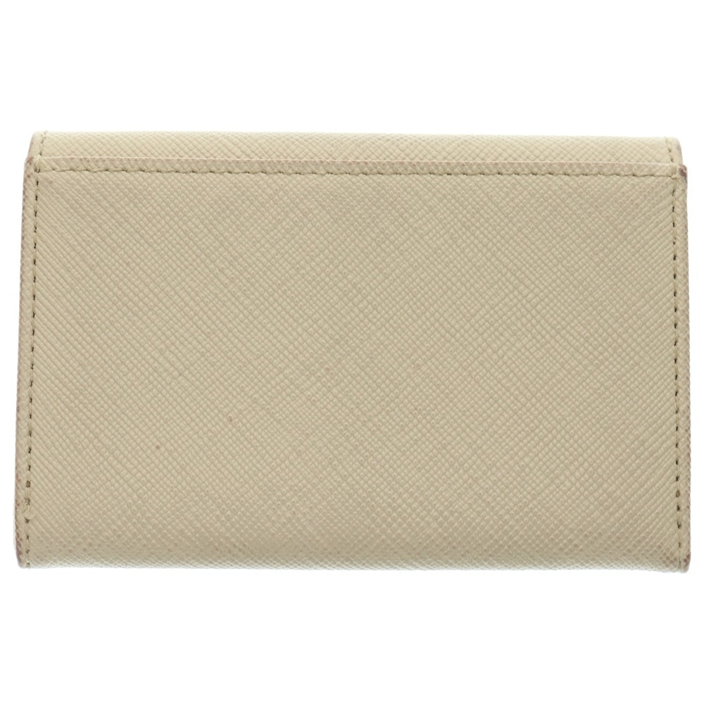 agnes b.(アニエスベー) カードケース 名刺入れ コインケース レザー ベージュ ゴールド金具