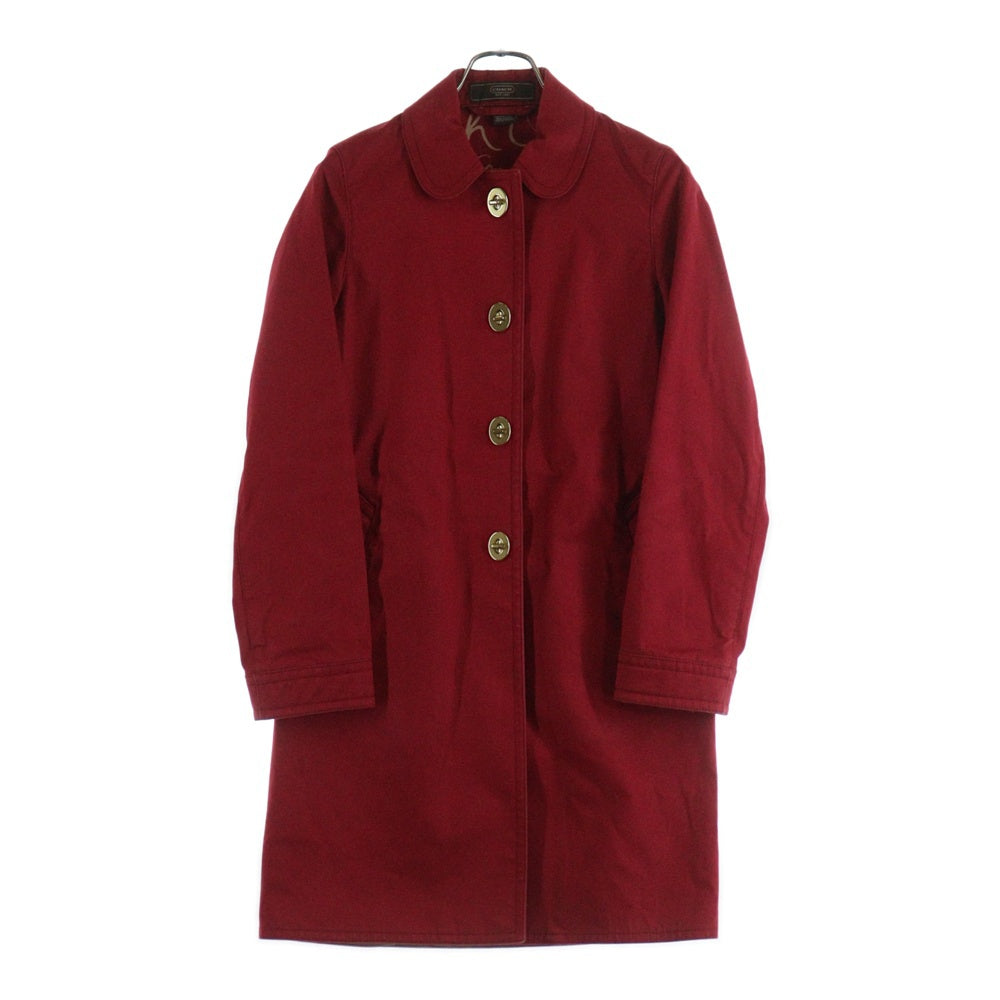 COACH(コーチ) ロゴ裏地コットン地コート ゴールド金具 レッド