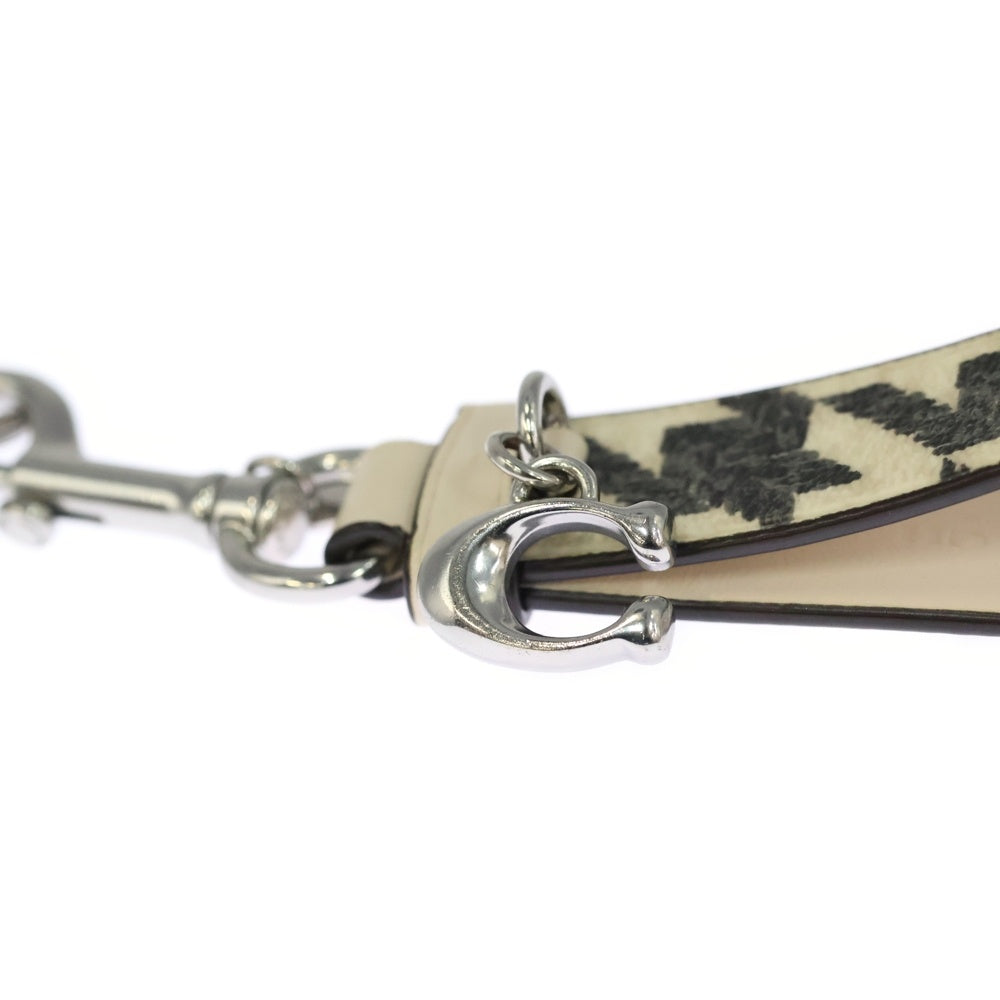 COACH(コーチ) キーホルダー バッグチャーム キーリング シルバー金具 ホワイト×グレー 千鳥格子