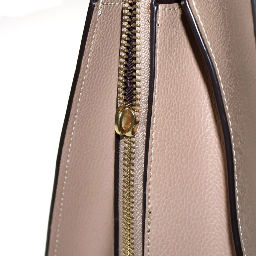 COACH(コーチ) トートバッグ ハンドバッグ レザー ベージュ ゴールド金具