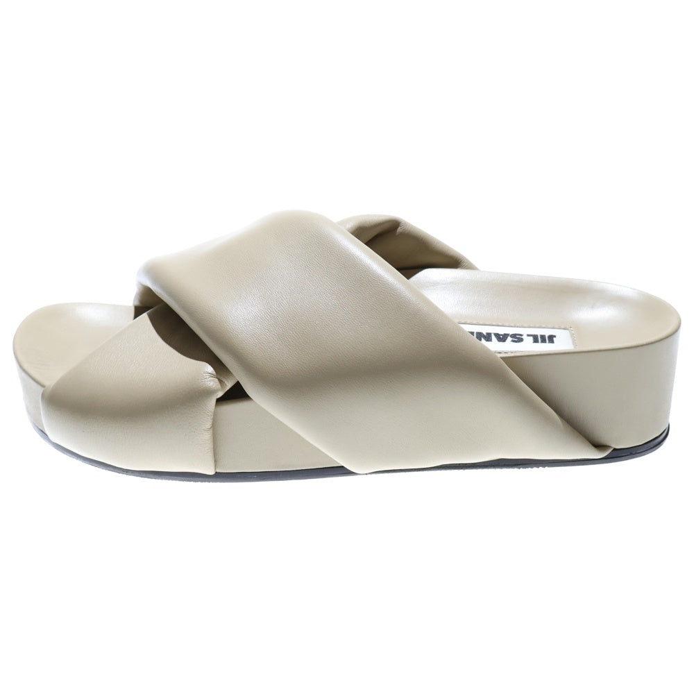 JIL SANDER(ジルサンダー) シアリング スライド サンダル アイボリー レザー 靴