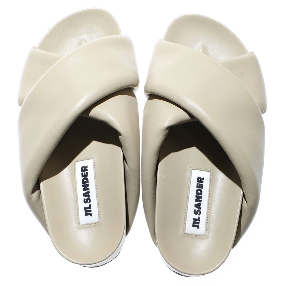 JIL SANDER(ジルサンダー) シアリング スライド サンダル アイボリー レザー 靴