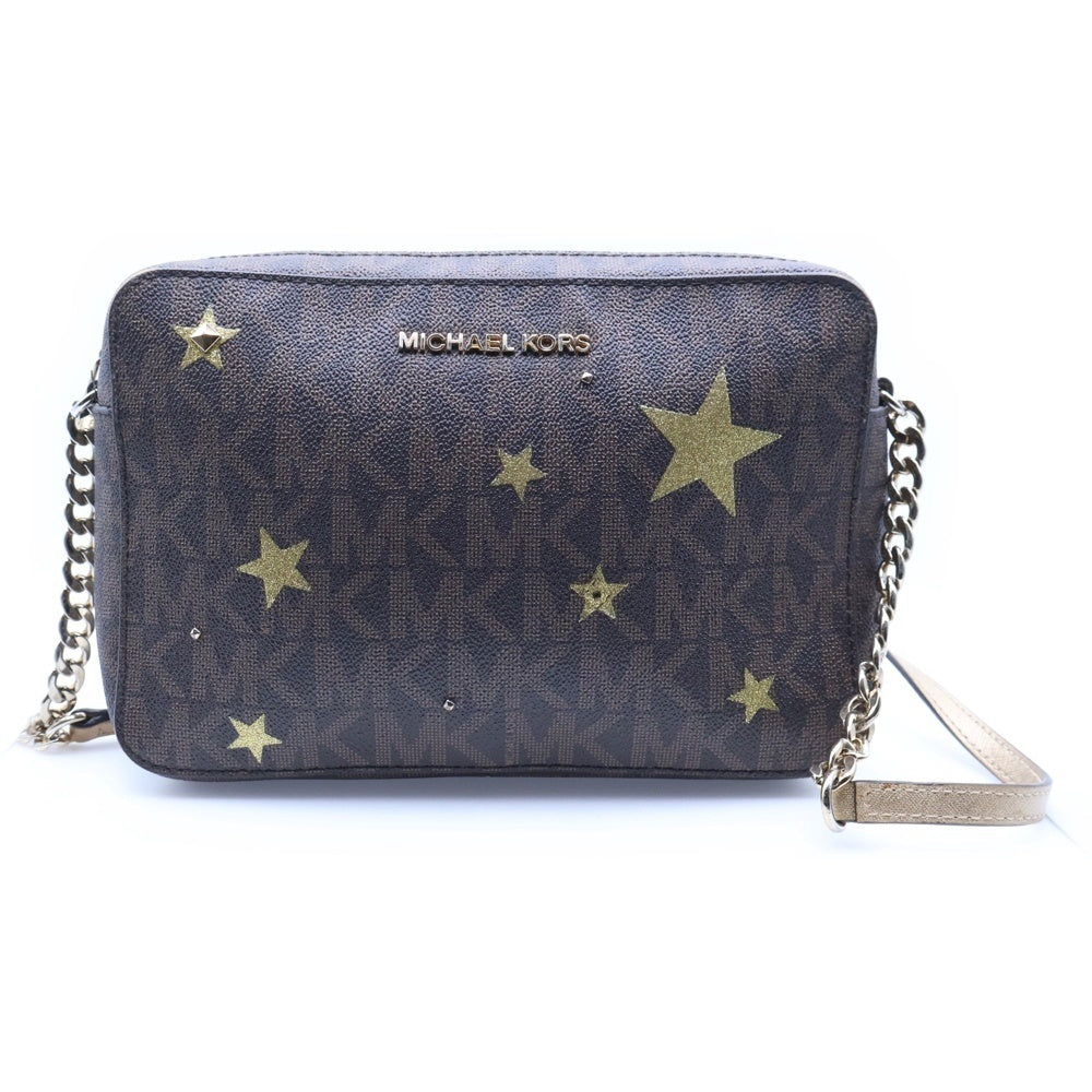 MICHAEL KORS(マイケルコース) ショルダーバッグ ミニバッグ PVC ブラウン ゴールド金具