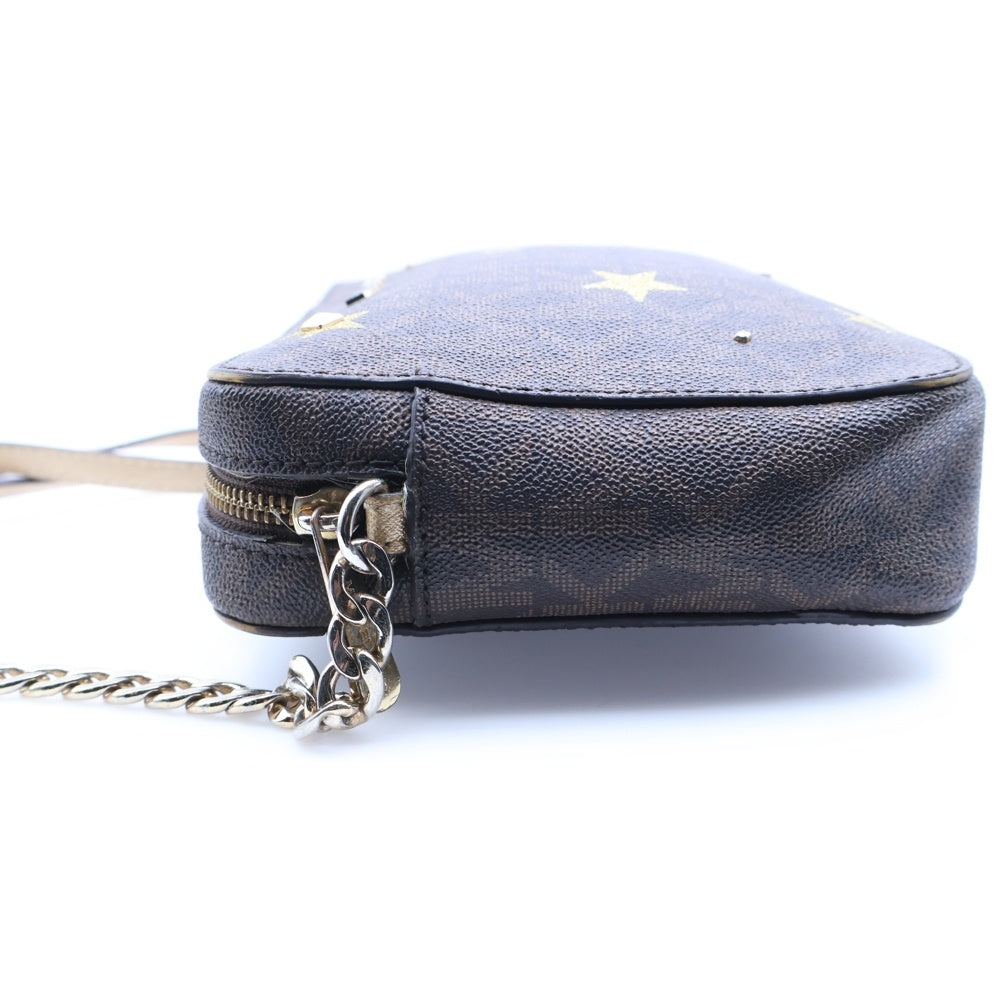 MICHAEL KORS(マイケルコース) ショルダーバッグ ミニバッグ PVC ブラウン ゴールド金具