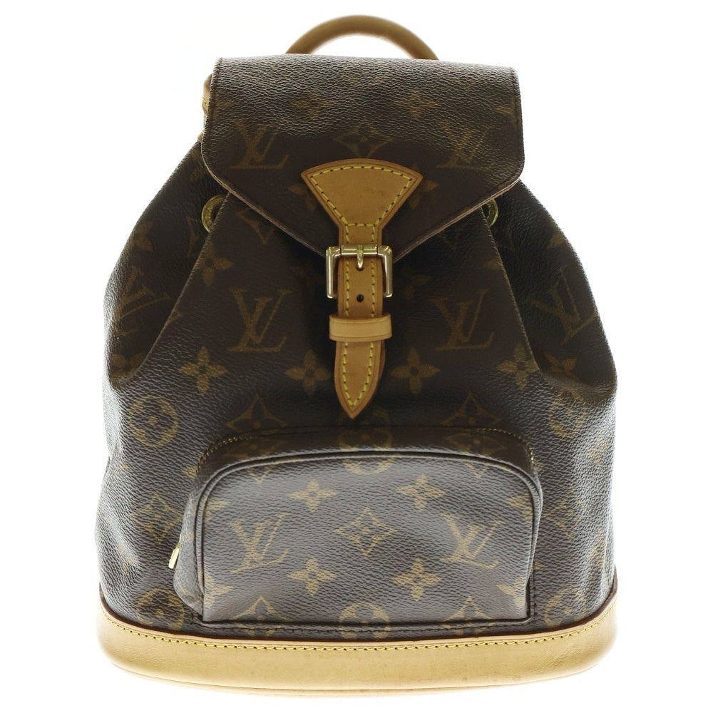 LOUIS VUITTON(ルイヴィトン) モノグラム ミニモンスリ リュックサック バックパック ブラウン ゴールド金具 レザー×PVC M51137