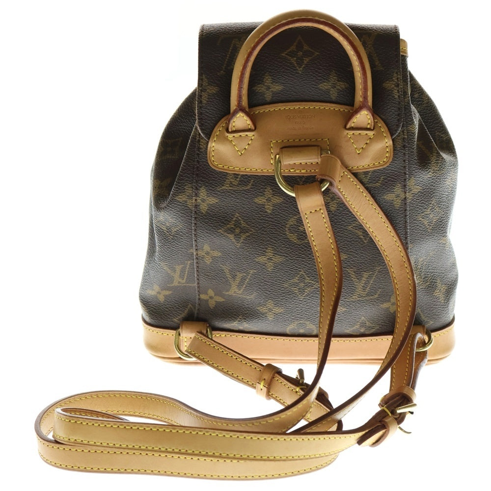LOUIS VUITTON(ルイヴィトン) モノグラム ミニモンスリ リュックサック バックパック ブラウン ゴールド金具 レザー×PVC M51137