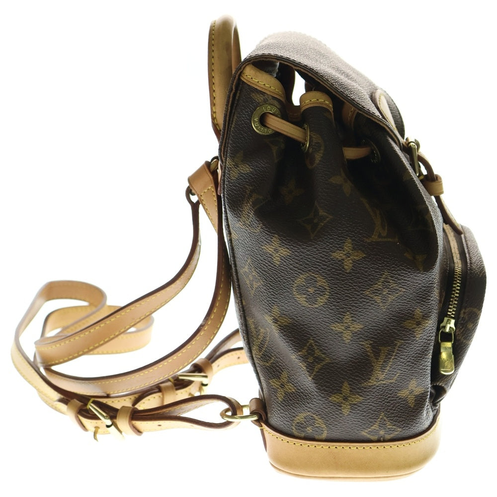 LOUIS VUITTON(ルイヴィトン) モノグラム ミニモンスリ リュックサック バックパック ブラウン ゴールド金具 レザー×PVC M51137