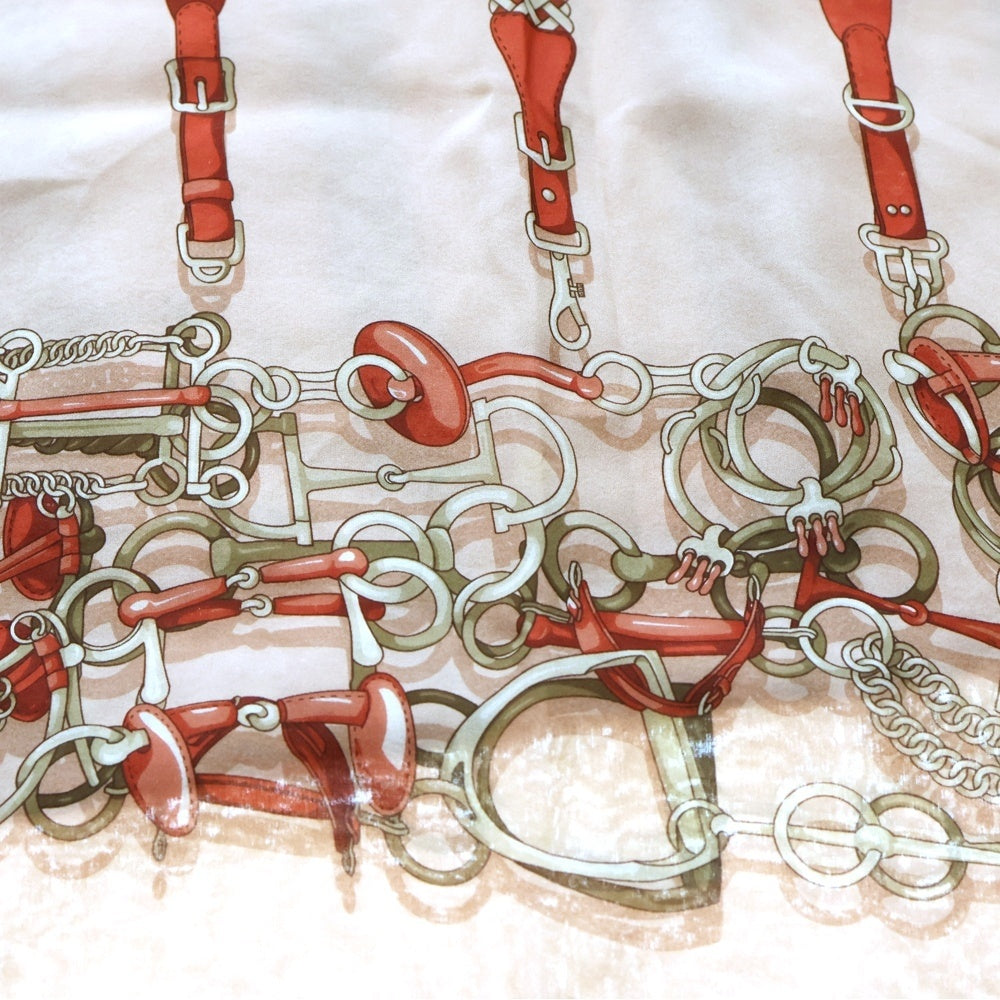 GUCCI(グッチ) ベルト柄 スカーフ ストール ピンクベージュ