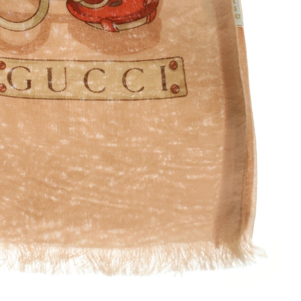 GUCCI(グッチ) ベルト柄 スカーフ ストール ピンクベージュ