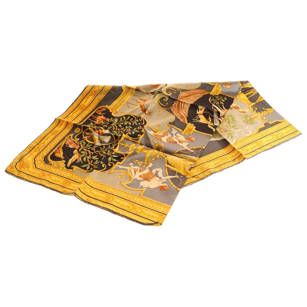 GUCCI(グッチ) ダイアナ 大判スカーフ シルク ネイビー×イエロー