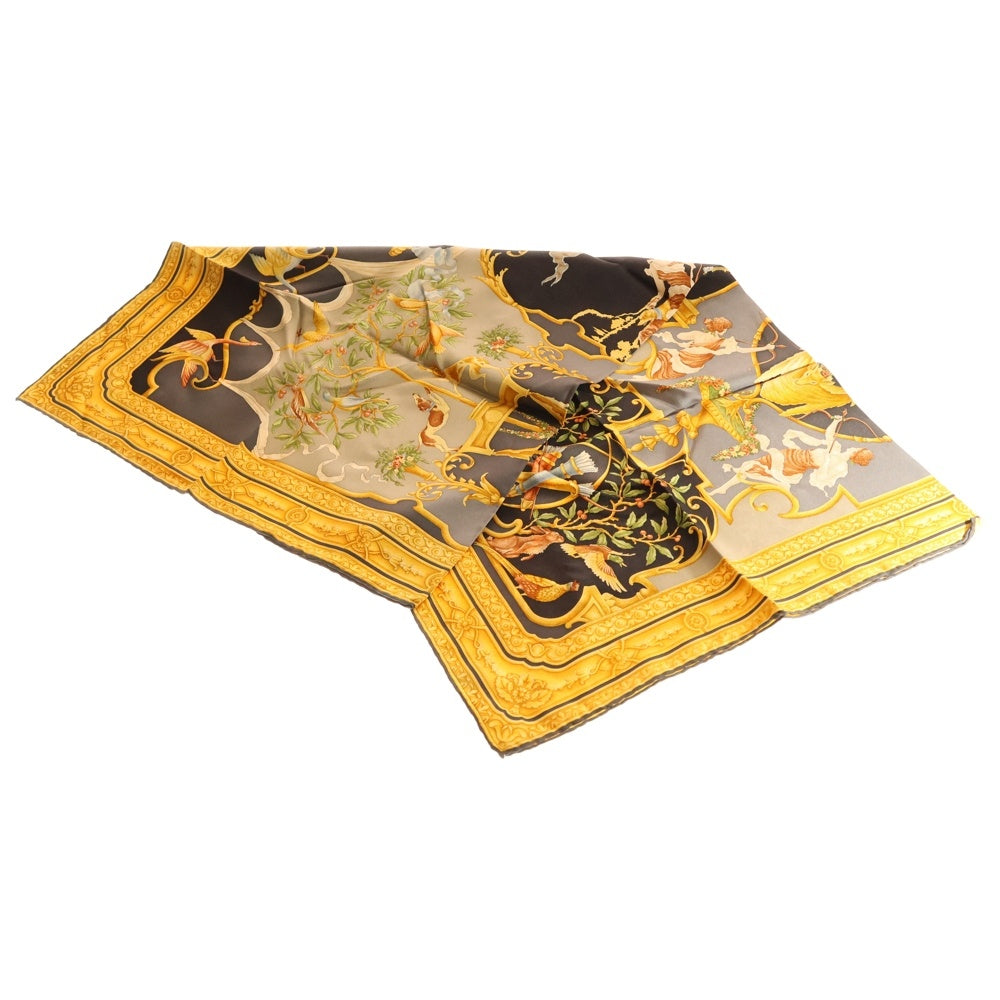 GUCCI(グッチ) ダイアナ 大判スカーフ シルク ネイビー×イエロー