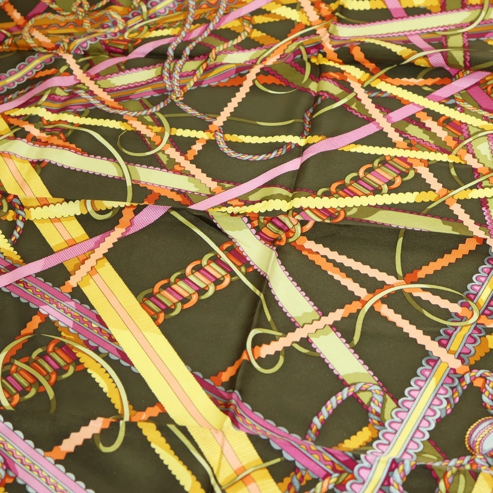 GUCCI(グッチ) 大判スカーフ シルク 総柄 カーキ グリーン