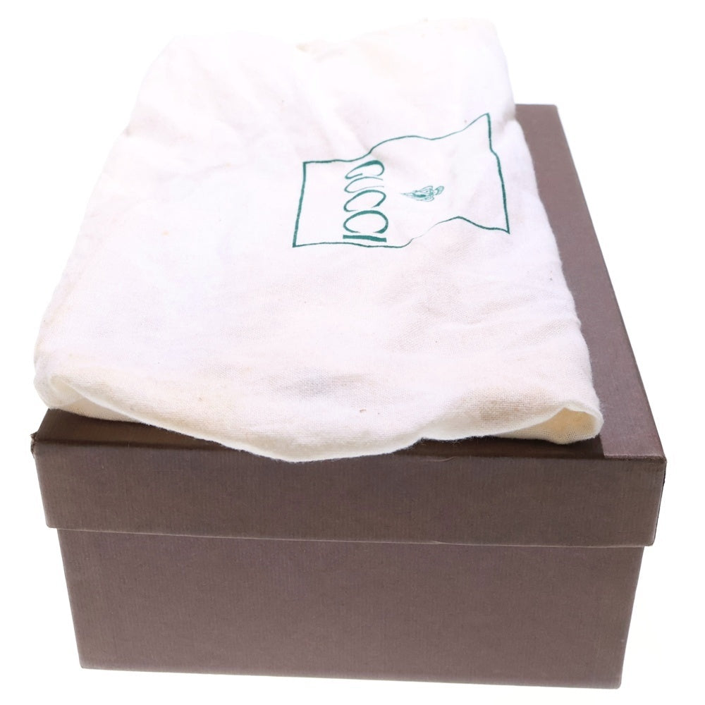 GUCCI(グッチ) バンブー ヒールローファー スエード ブラウン ゴールド金具