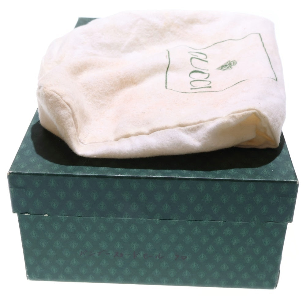 GUCCI(グッチ) バンブー ヒールローファー シューズ ブラック レザー ゴールド金具